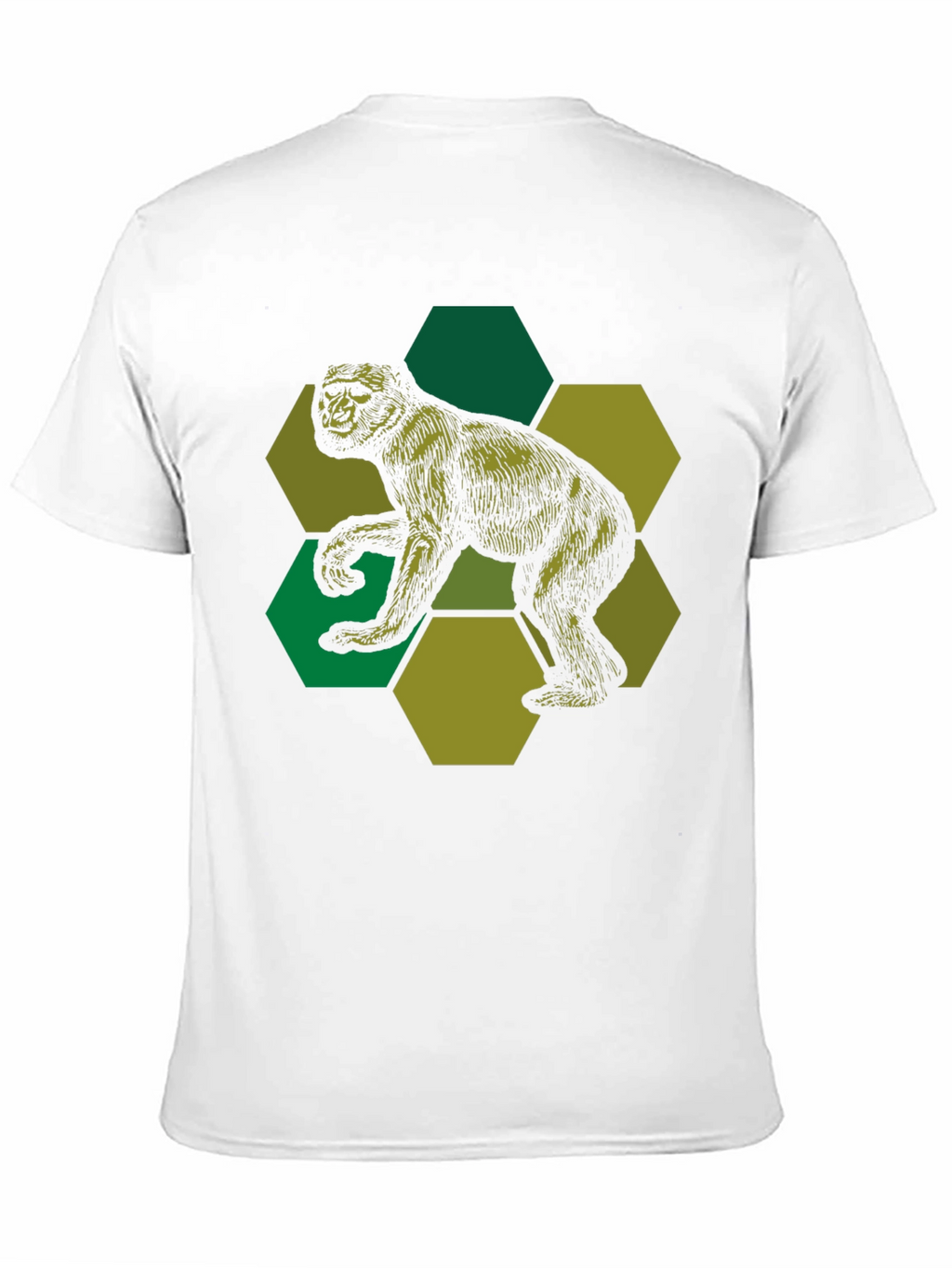 Geometric Gorilla Graphic Print Black T-Shirt