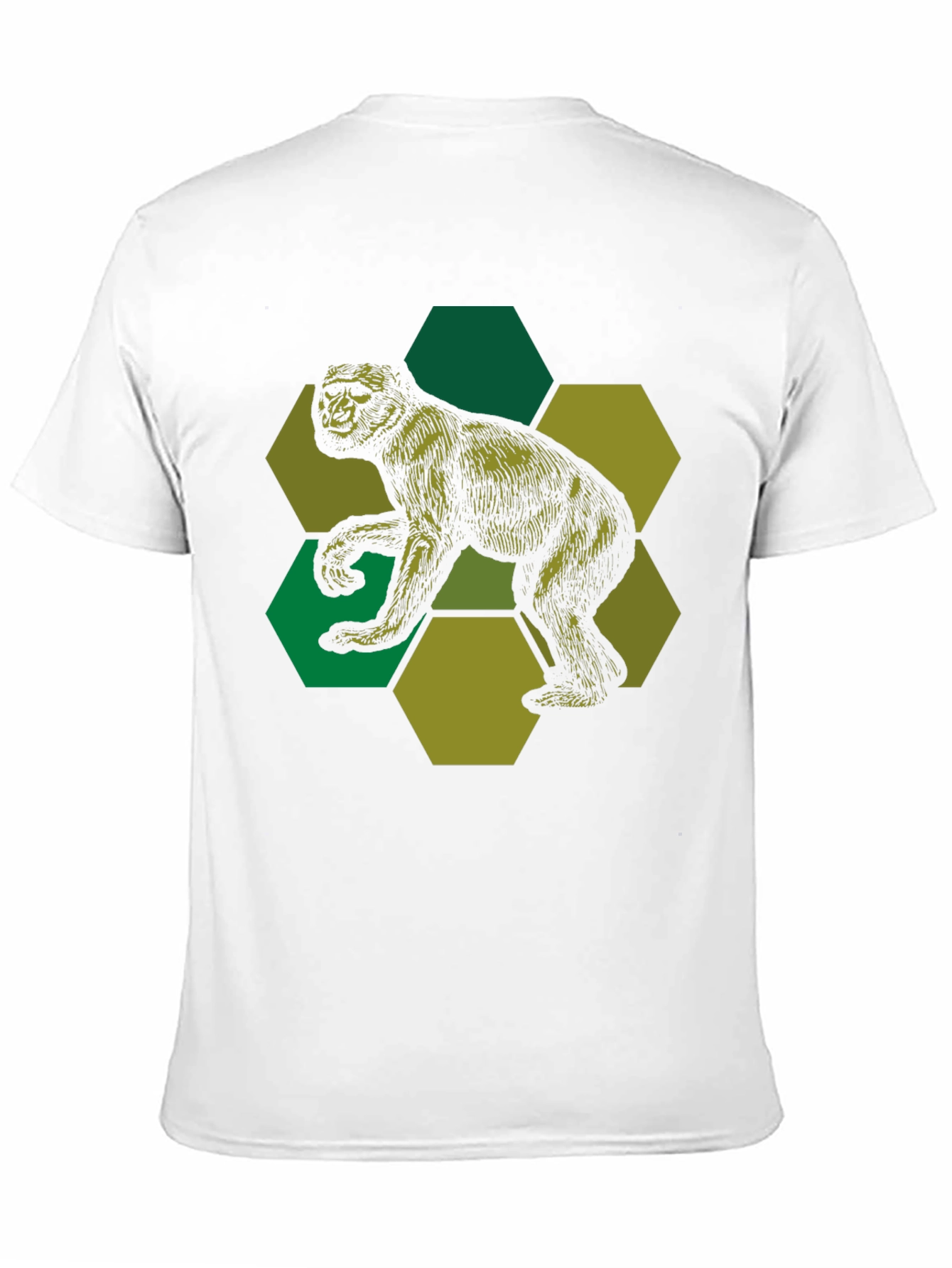 Geometric Gorilla Graphic Print Black T-Shirt
