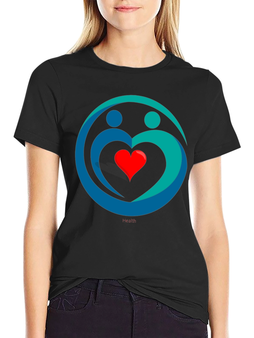 Heart Health Graphic Tee - Black Casual Comfort