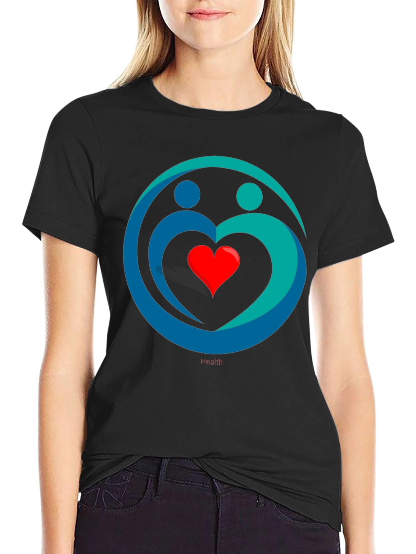 Heart Health Graphic Tee - Black Casual Comfort