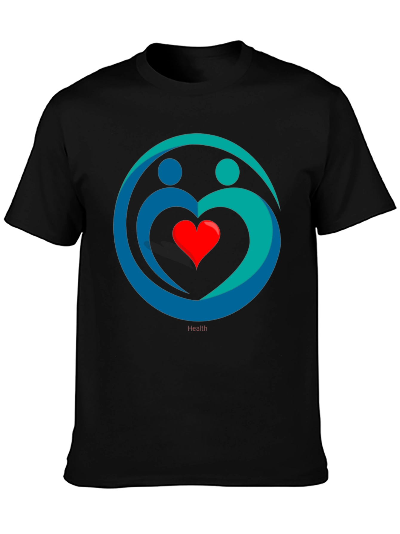 Heart Health Graphic Tee - Black Casual Comfort
