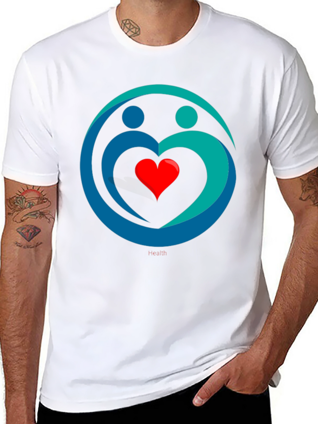 Heart Health Graphic Tee - Black Casual Comfort