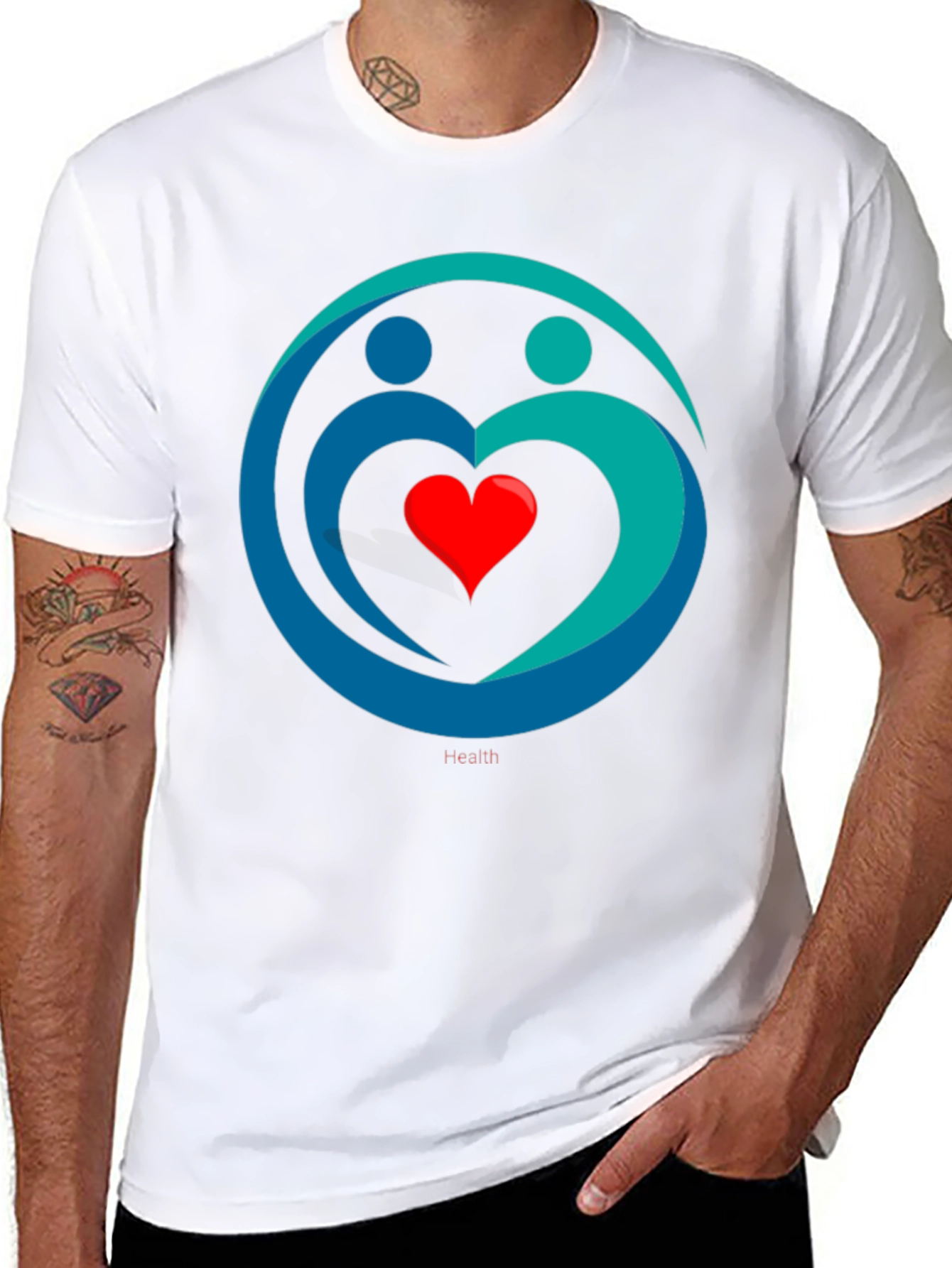 Heart Health Graphic Tee - Black Casual Comfort