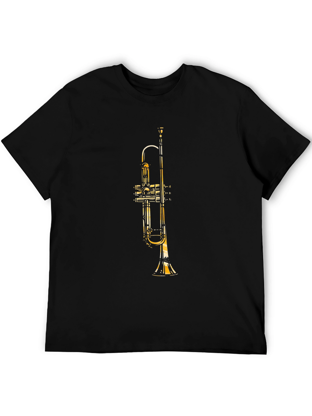 Trumpet Graphic Black T-Shirt - Musical Instrument Tee