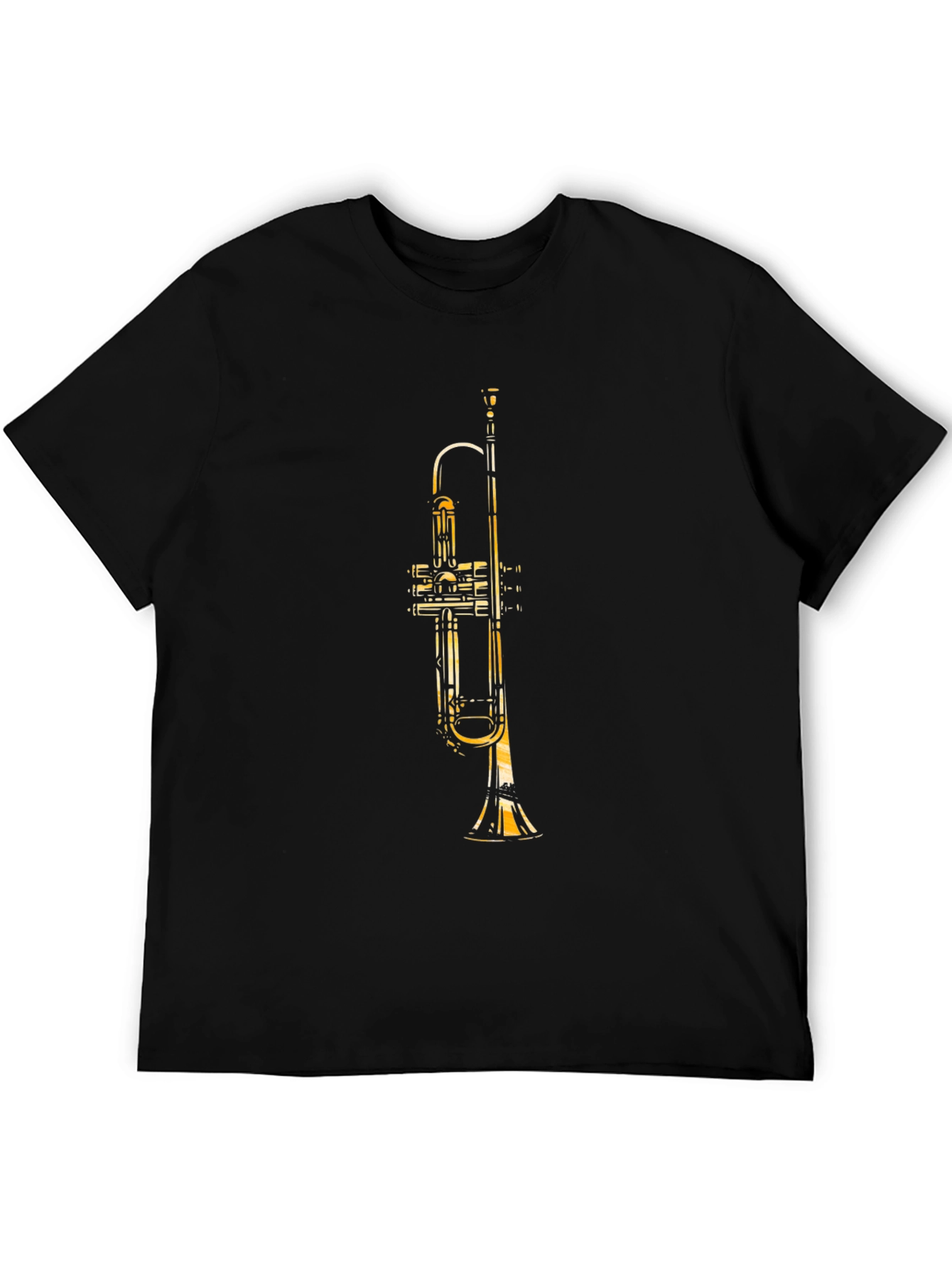 Trumpet Graphic Black T-Shirt - Musical Instrument Tee