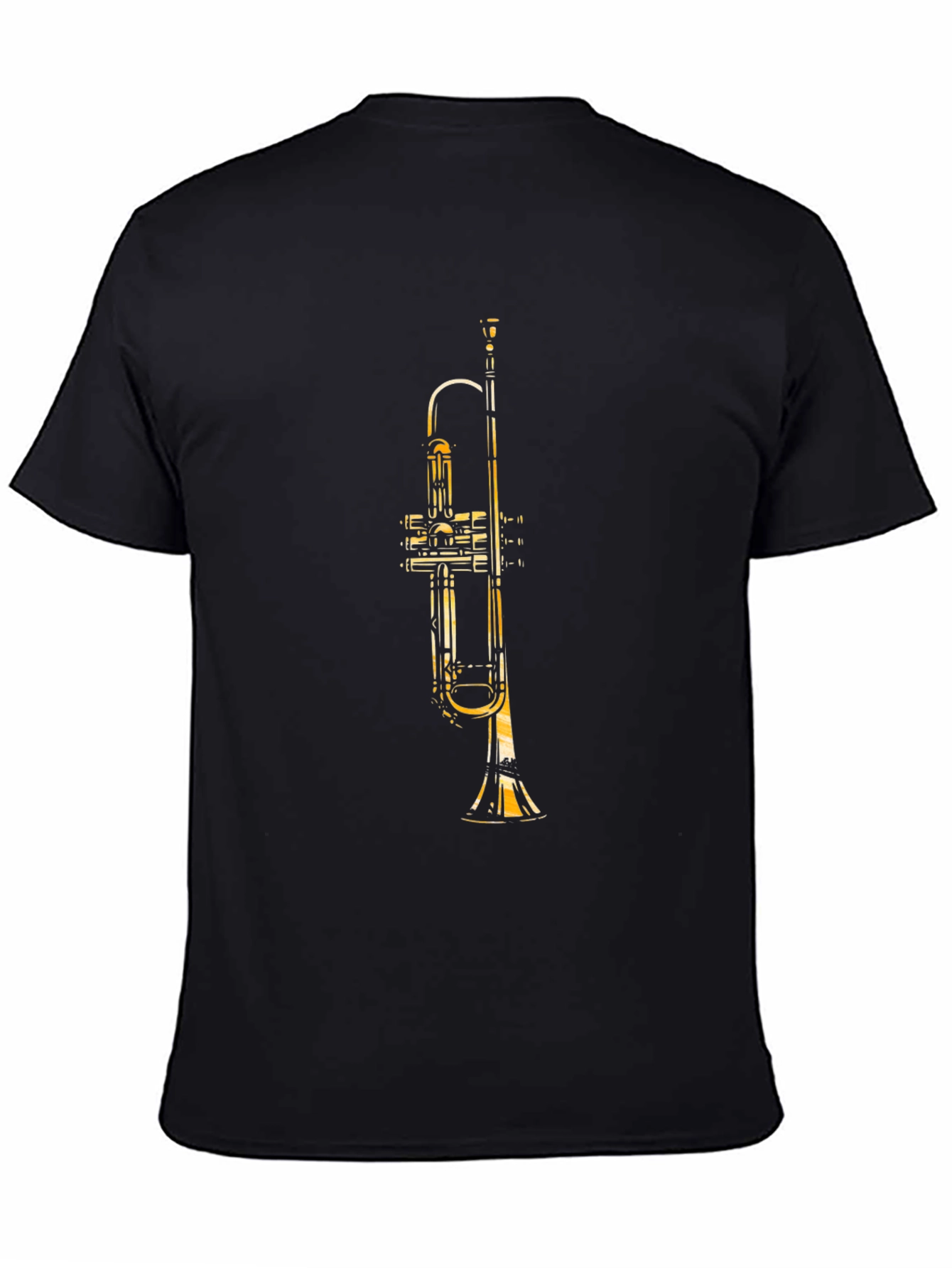 Trumpet Graphic Black T-Shirt - Musical Instrument Tee