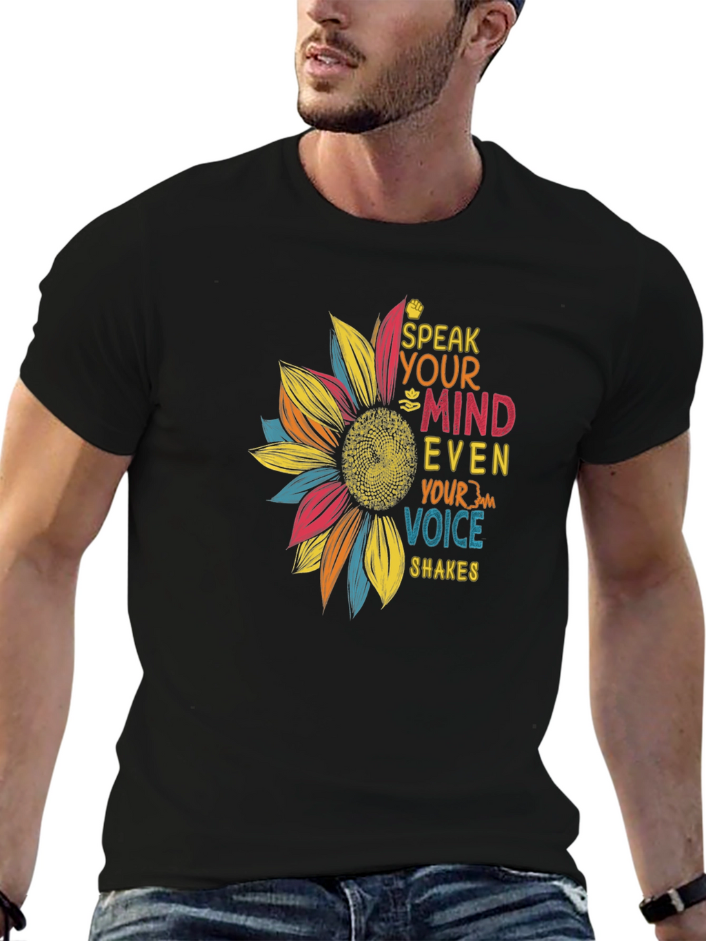 Speak Your Mind Sunflower Graphic T-Shirt