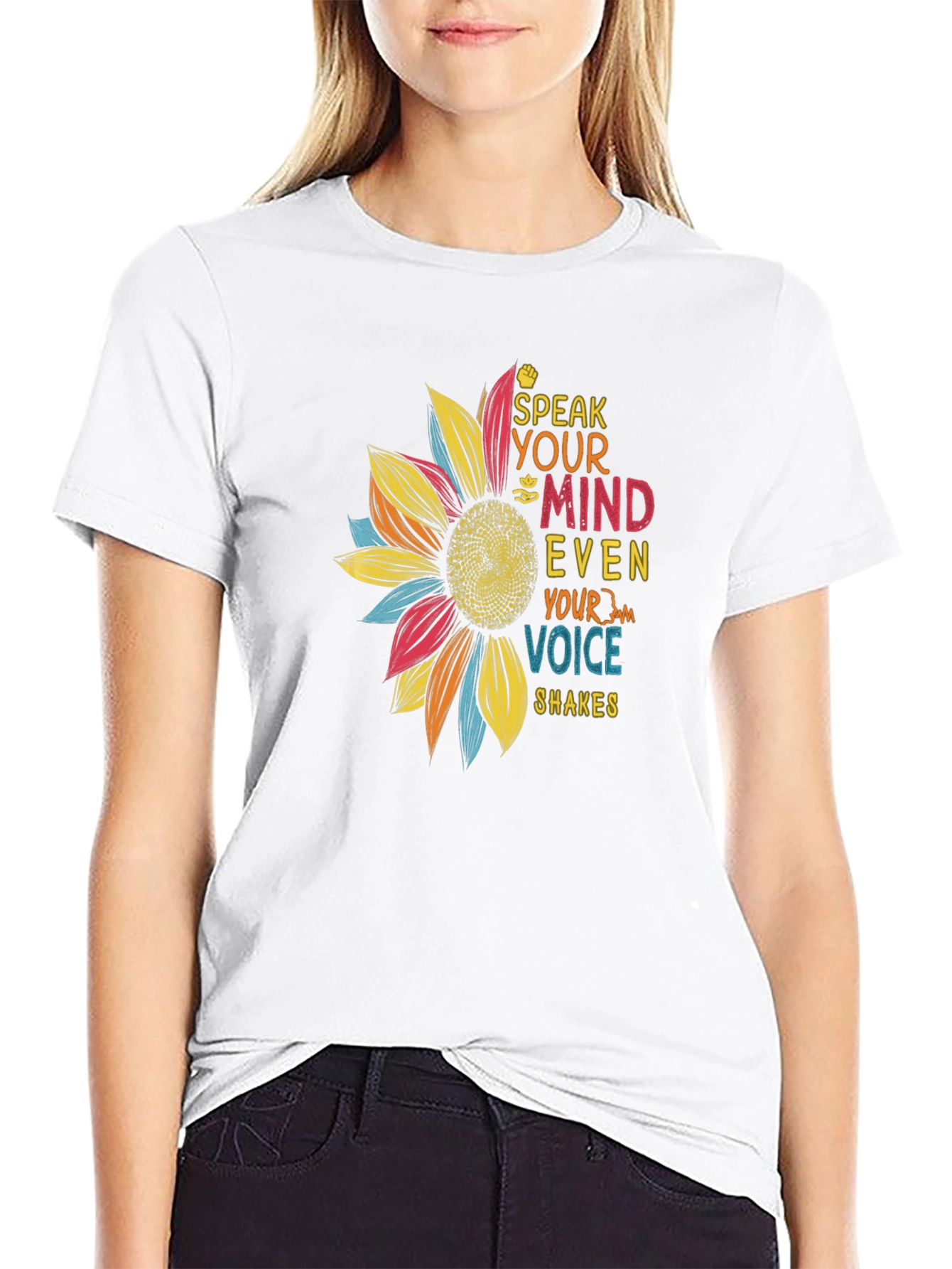 Speak Your Mind Sunflower Graphic T-Shirt
