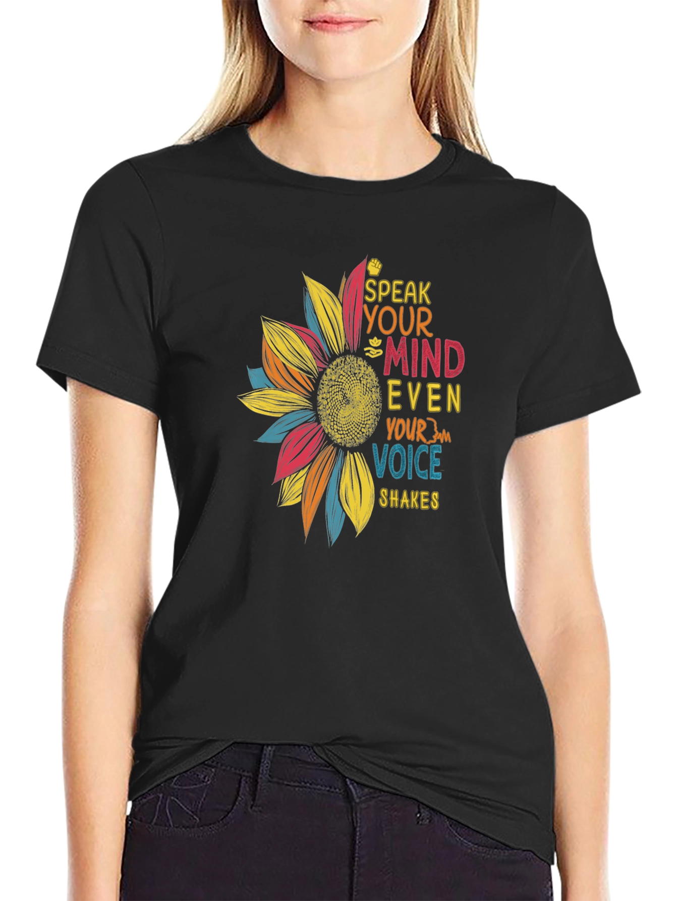 Speak Your Mind Sunflower Graphic T-Shirt