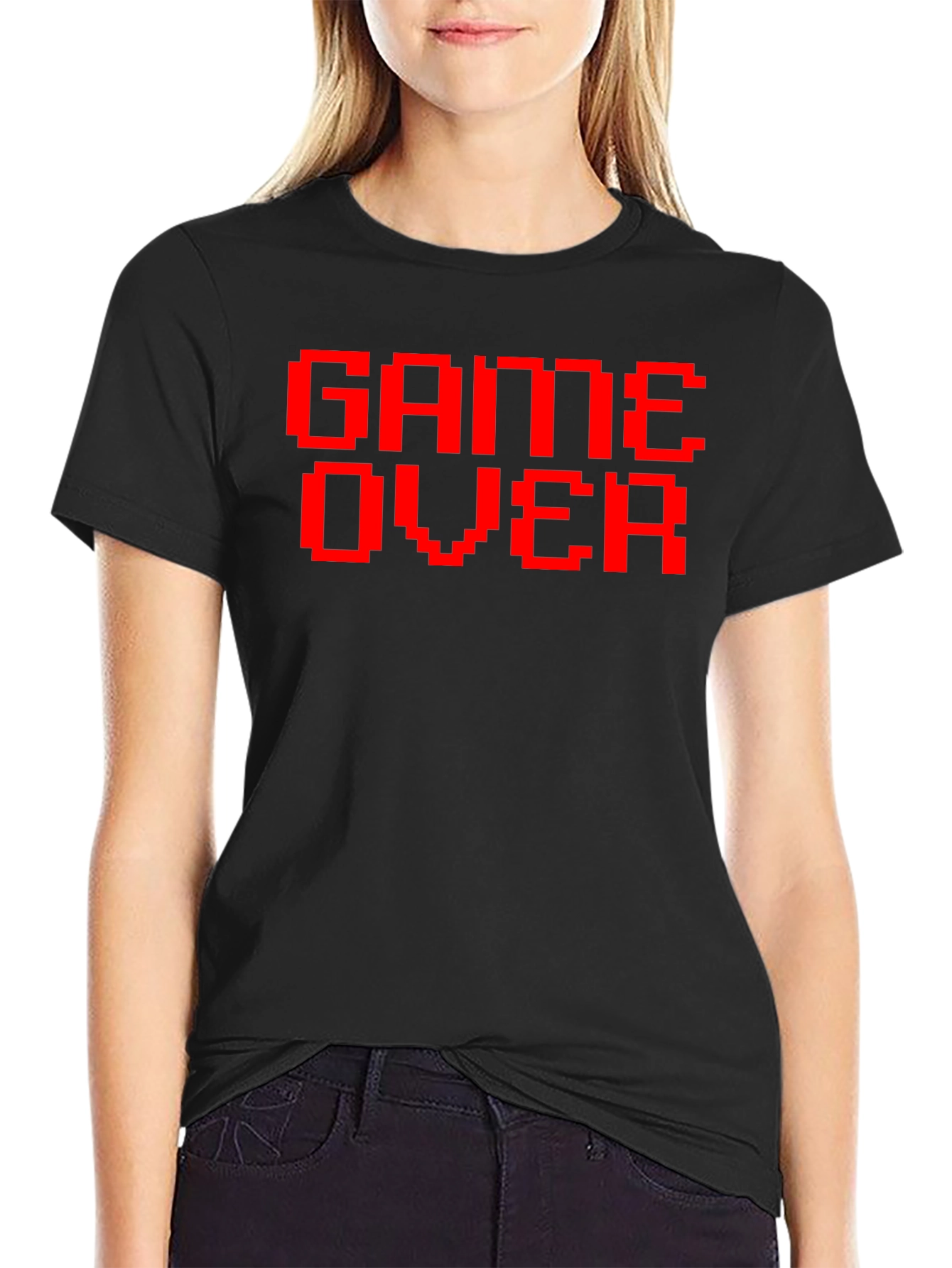 Game Over Red Pixel Tee - Classic Gamer Style