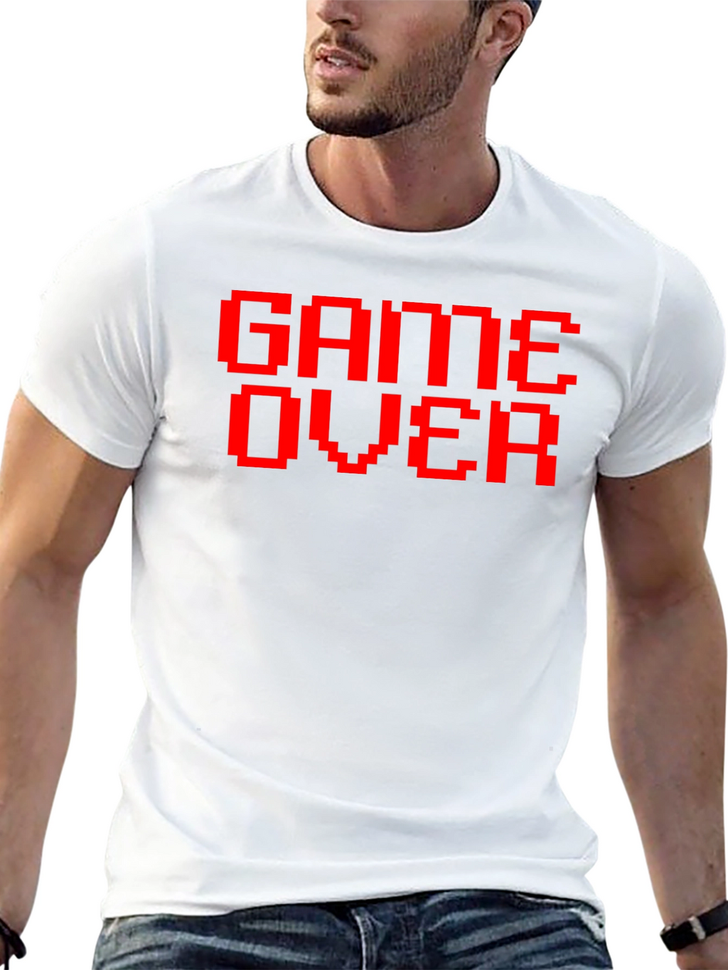 Game Over Red Pixel Tee - Classic Gamer Style