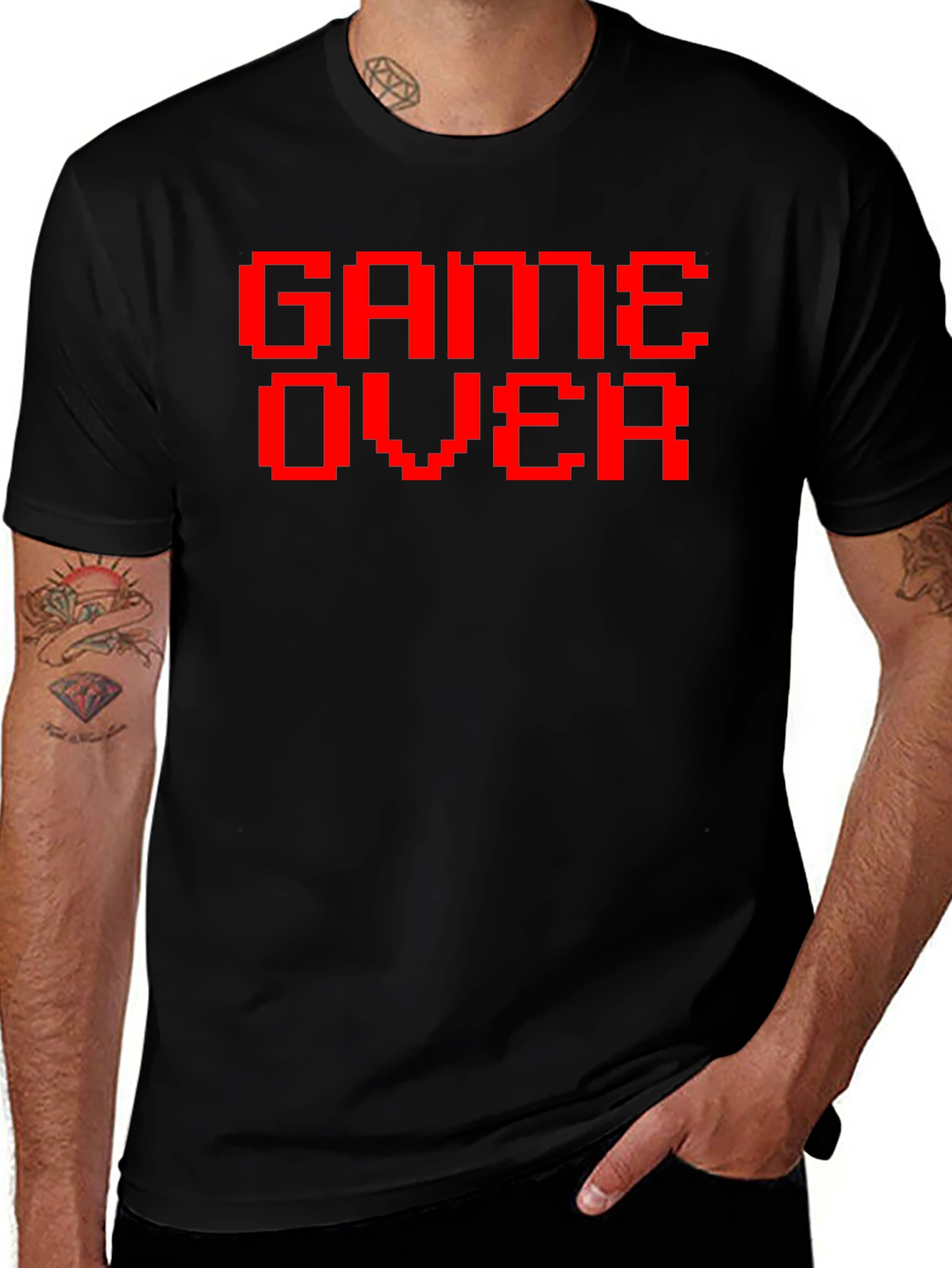 Game Over Red Pixel Tee - Classic Gamer Style