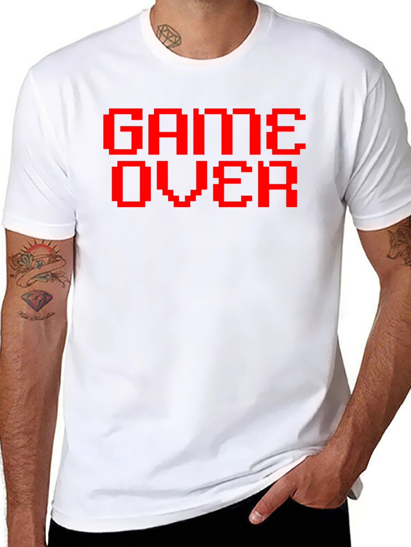 Game Over Red Pixel Tee - Classic Gamer Style