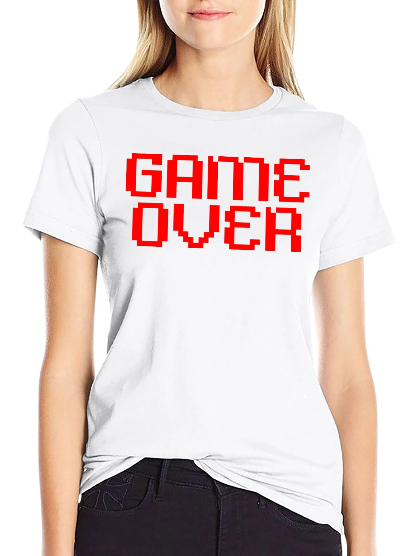 Game Over Red Pixel Tee - Classic Gamer Style