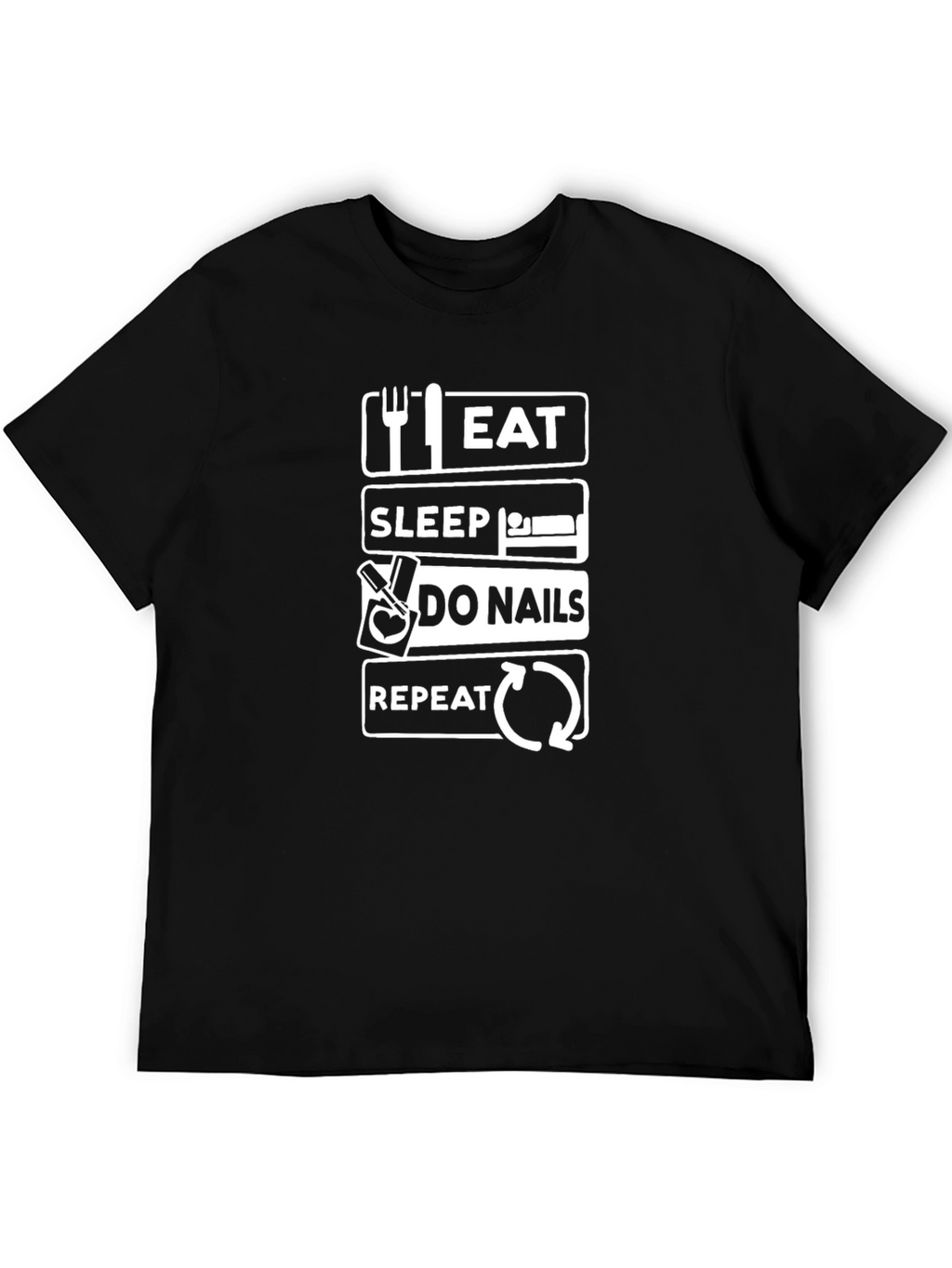 Eat Sleep Do Nails Repeat Graphic T-Shirt