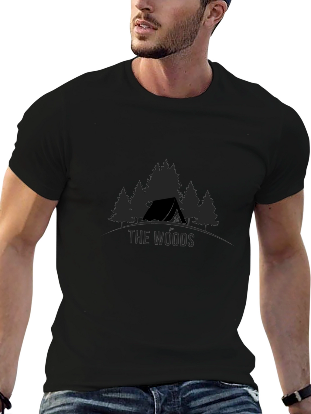 The Woods Camping Graphic Tee - Black