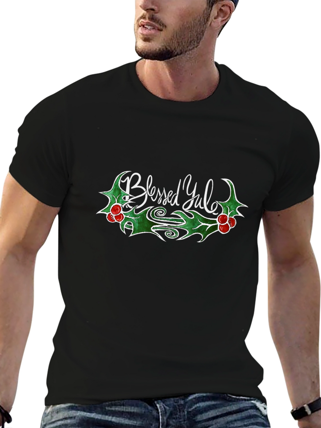Blessed Yule Graphic Tee - Holiday Cheer