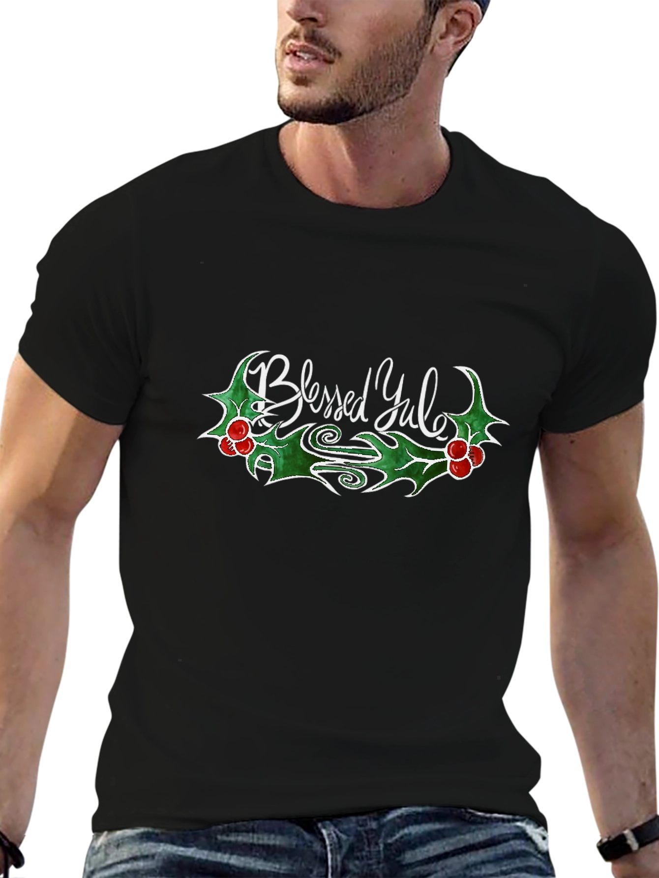 Blessed Yule Graphic Tee - Holiday Cheer