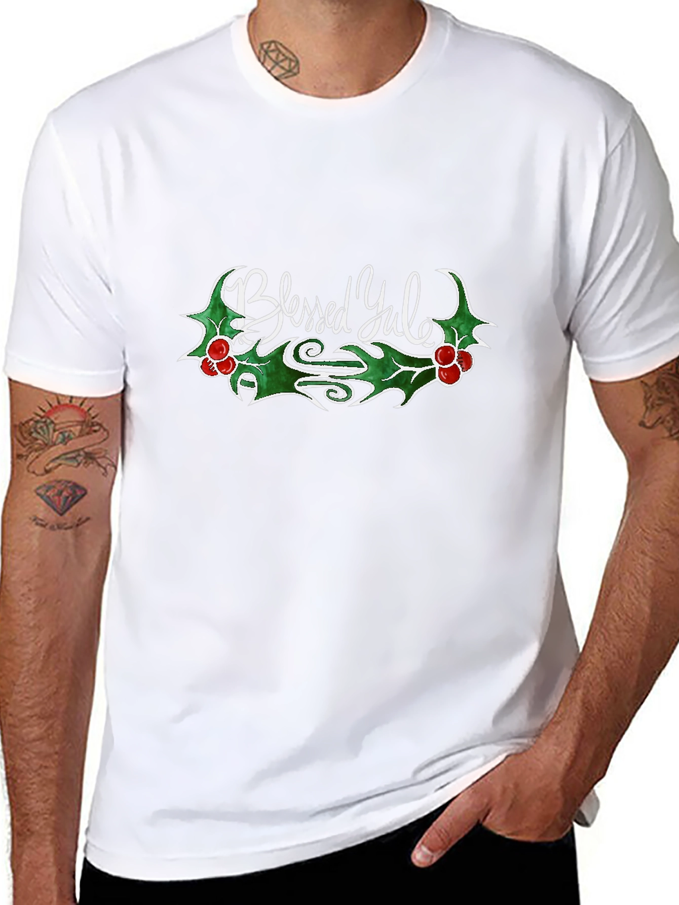 Blessed Yule Graphic Tee - Holiday Cheer