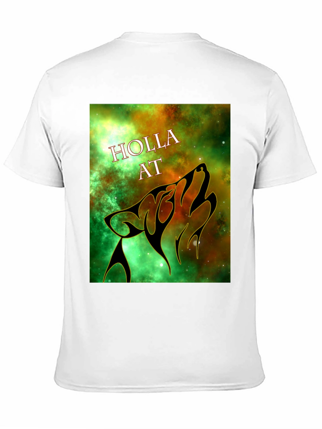 Holla At Wolf Graphic Tee - Black Unisex T-Shirt