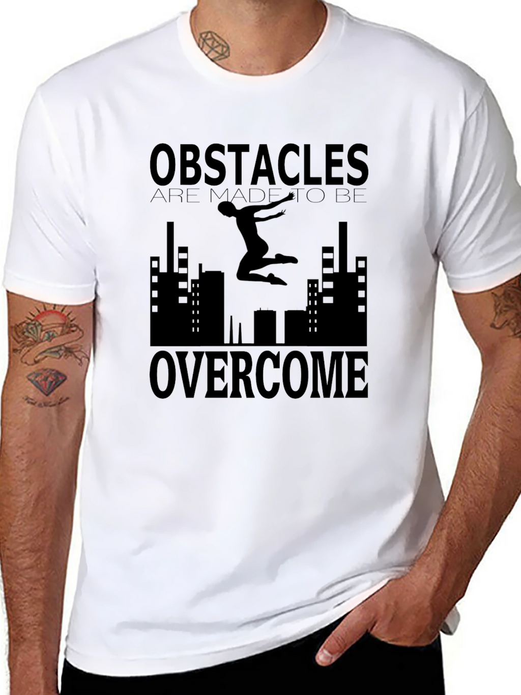 Obstacles Overcome Graphic Tee - Urban Inspirational Design