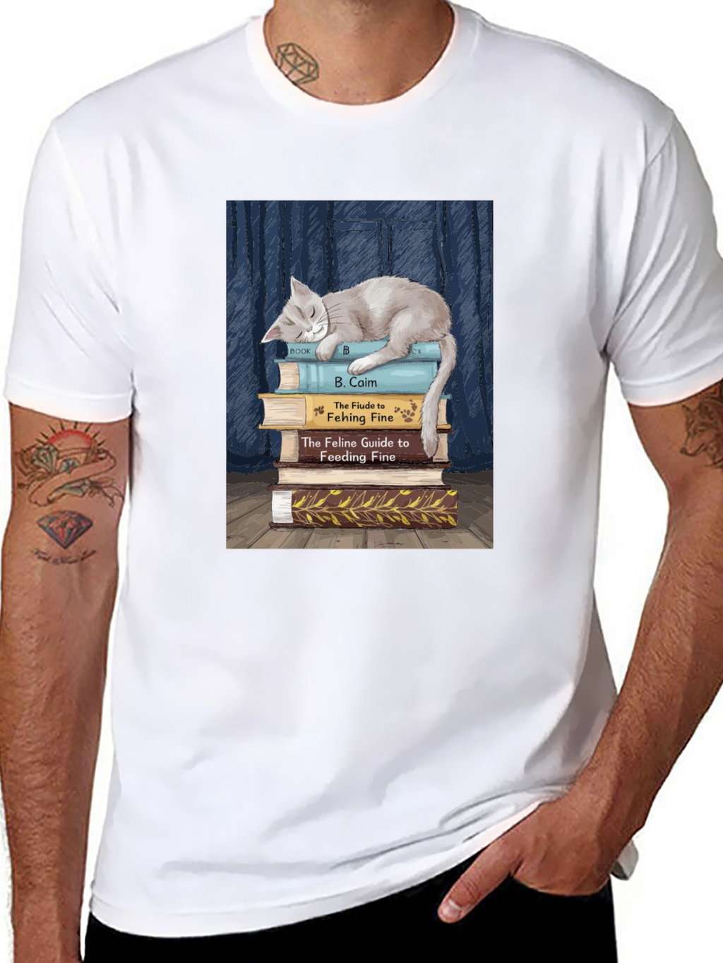 Cat Nap Book Lover T-Shirt