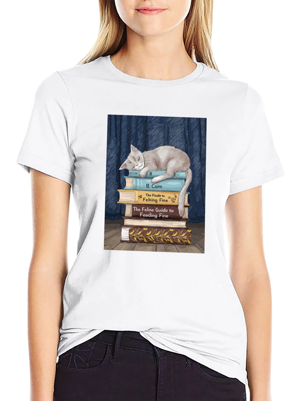 Cat Nap Book Lover T-Shirt