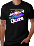 Swimming Queen Graphic T-Shirt - Retro Style