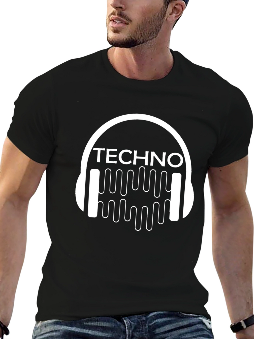 Techno Music T-Shirt - DJ Headphone Design
