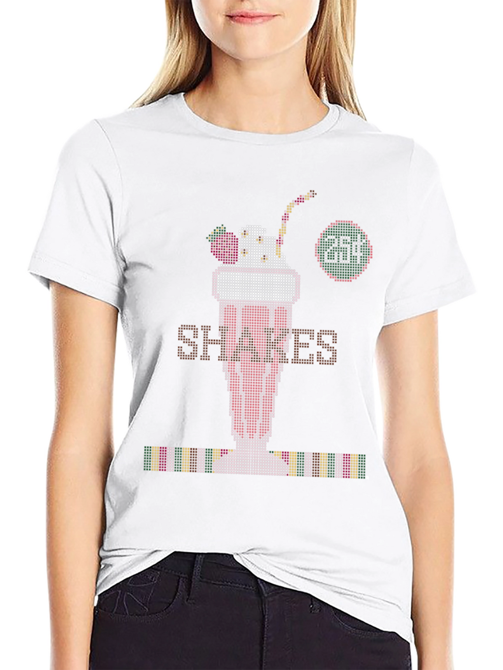 Retro Shakes Tee - Pixelated Milkshake T-Shirt