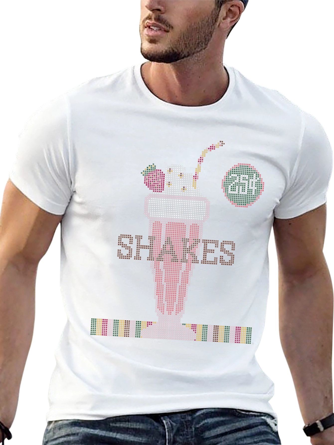 Retro Shakes Tee - Pixelated Milkshake T-Shirt