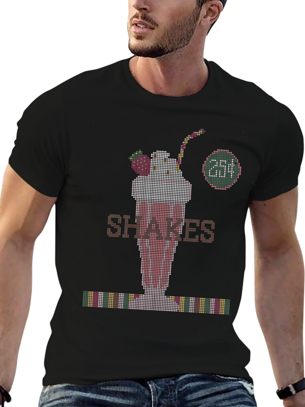 Retro Shakes Tee - Pixelated Milkshake T-Shirt
