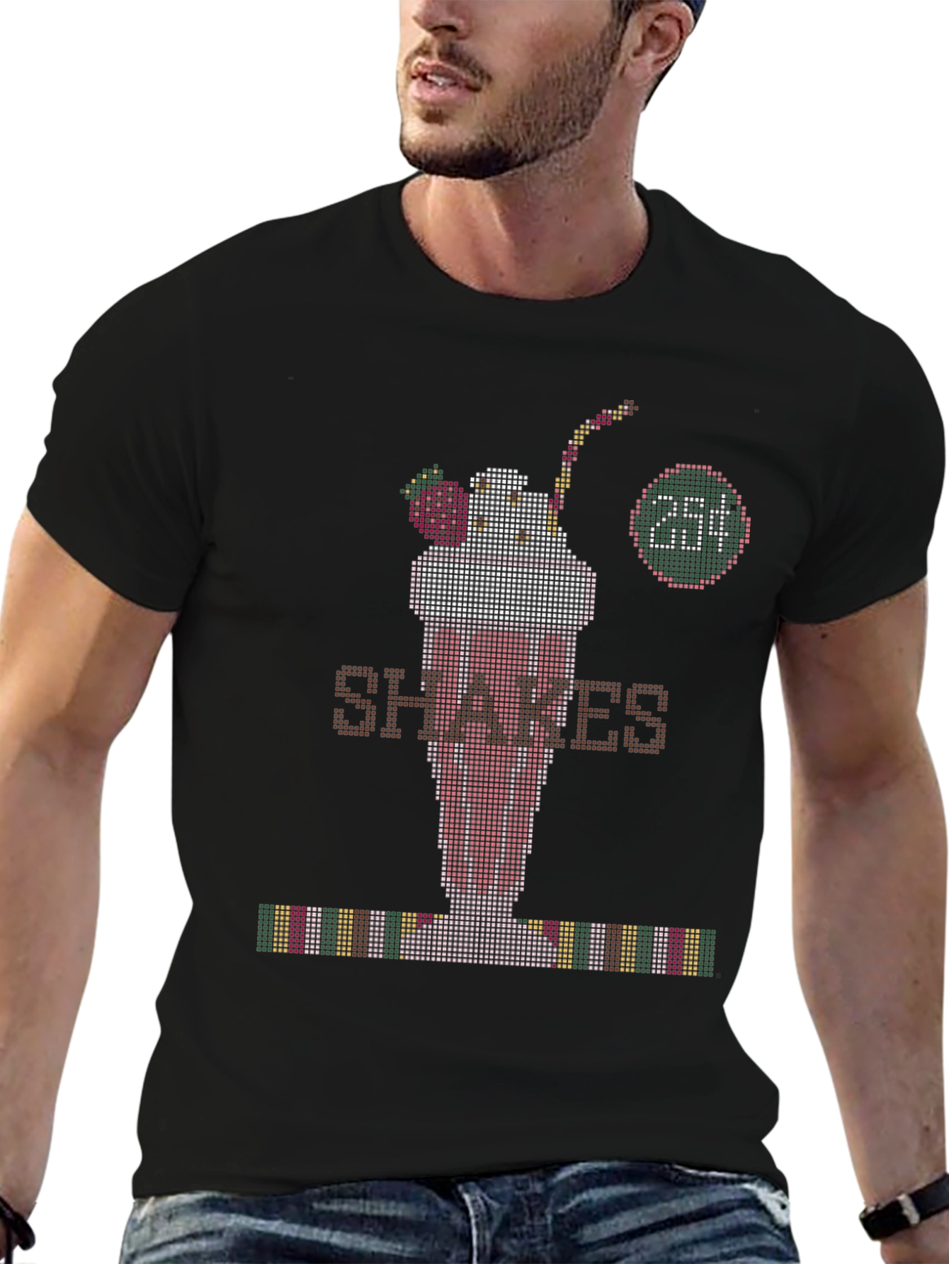 Retro Shakes Tee - Pixelated Milkshake T-Shirt