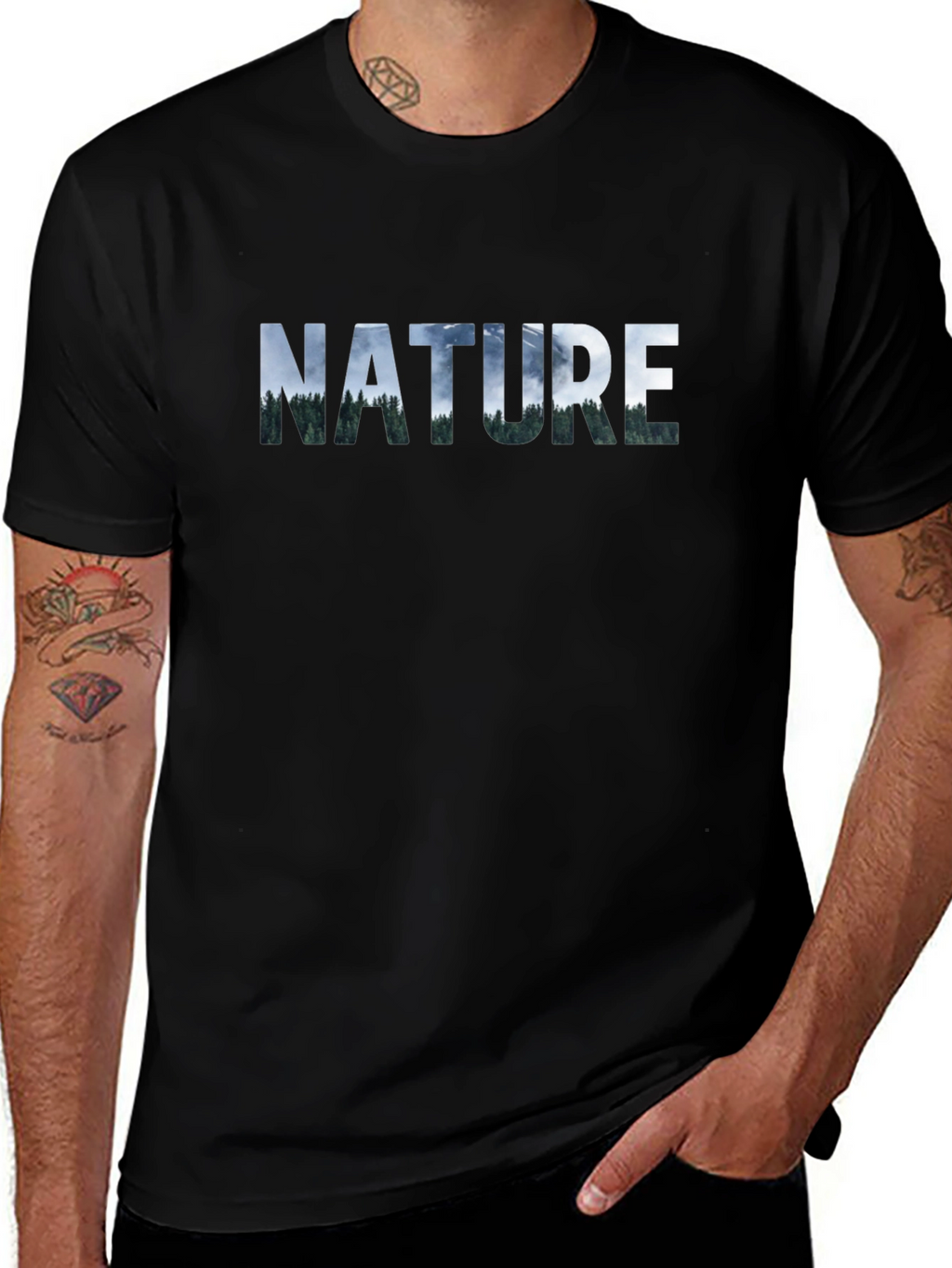 Nature Graphic Tee - Mens Black T-Shirt