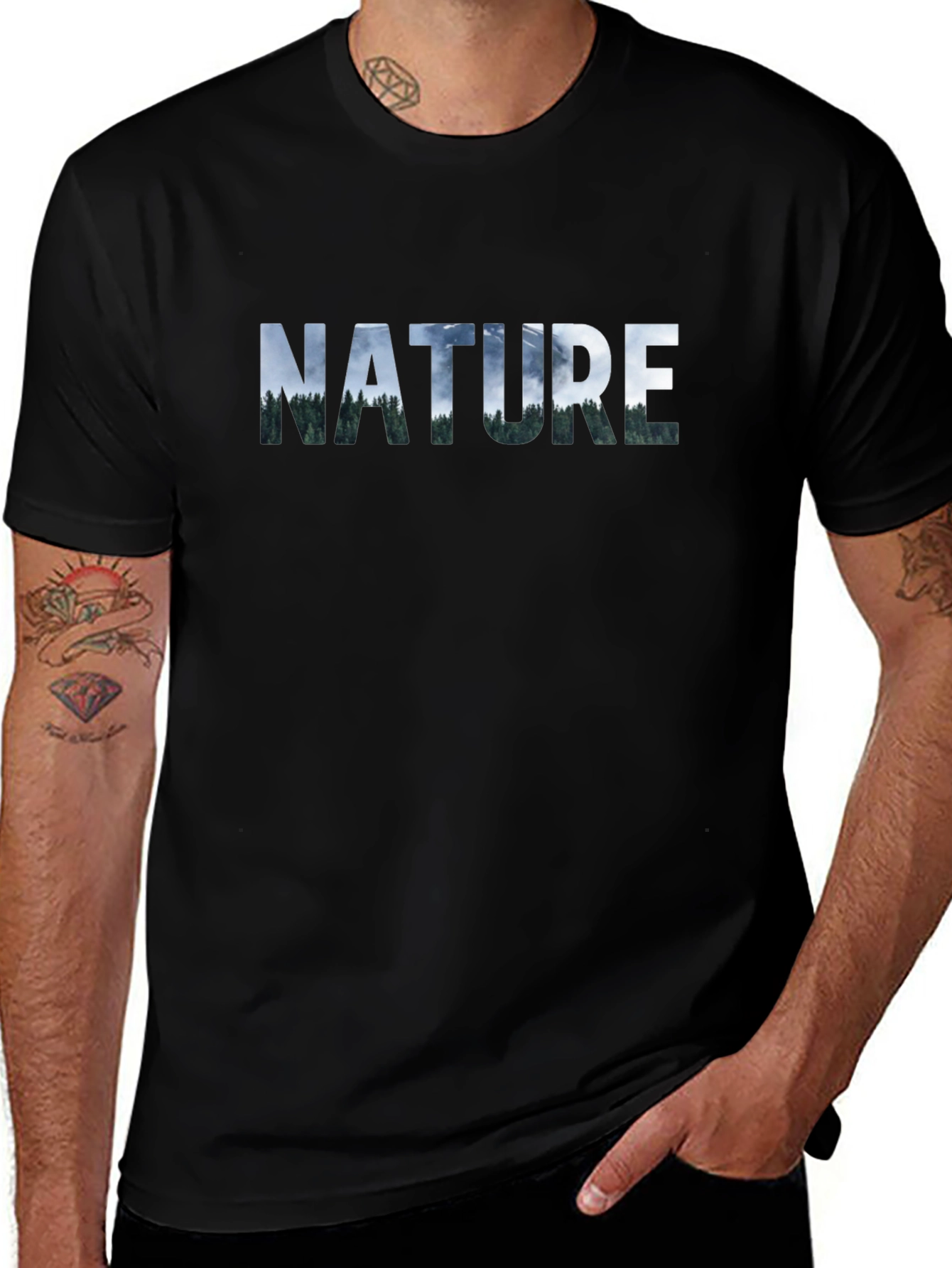 Nature Graphic Tee - Mens Black T-Shirt