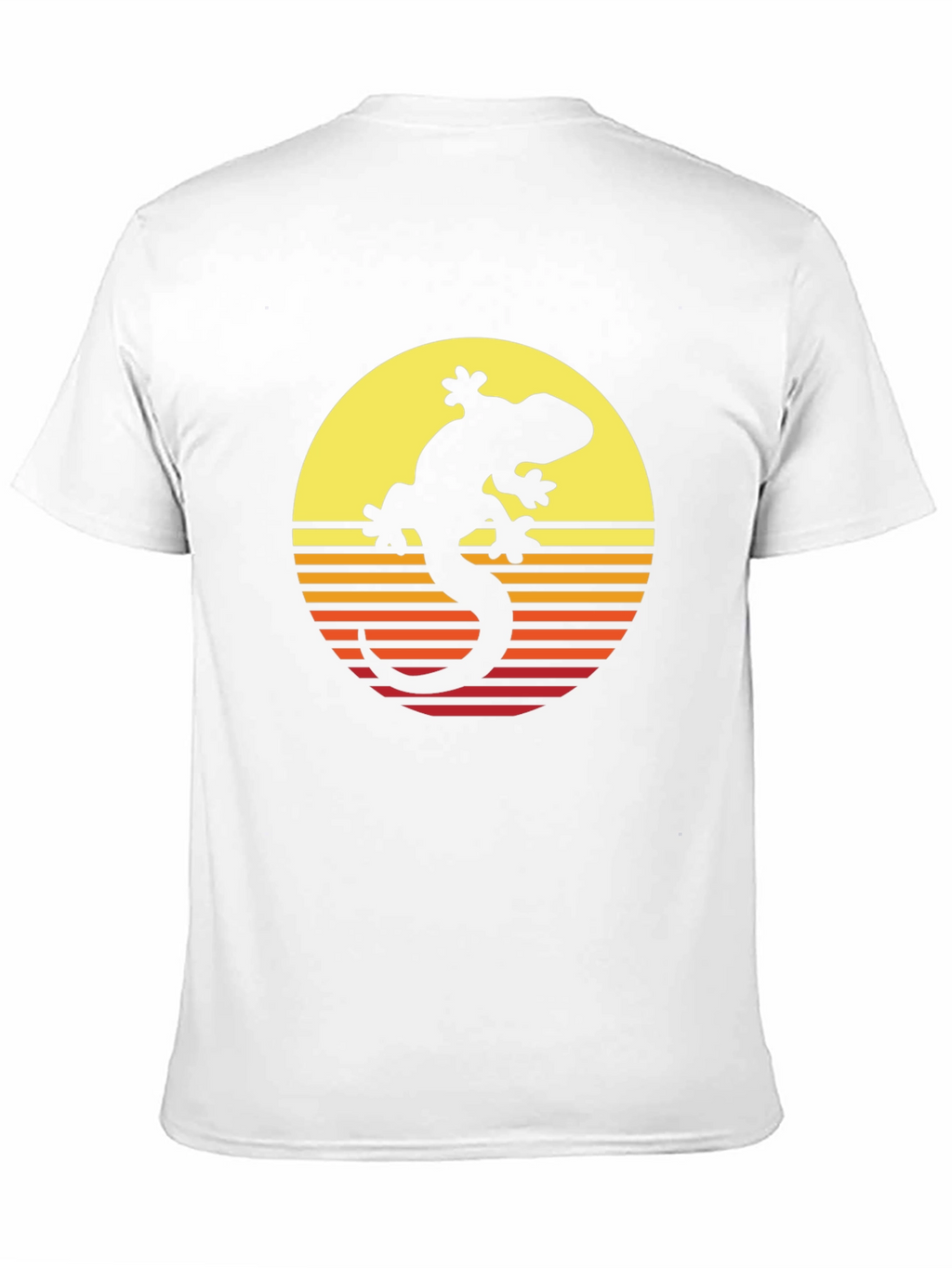 Retro Gecko Sunset Graphic Tee - Cool Black T-Shirt