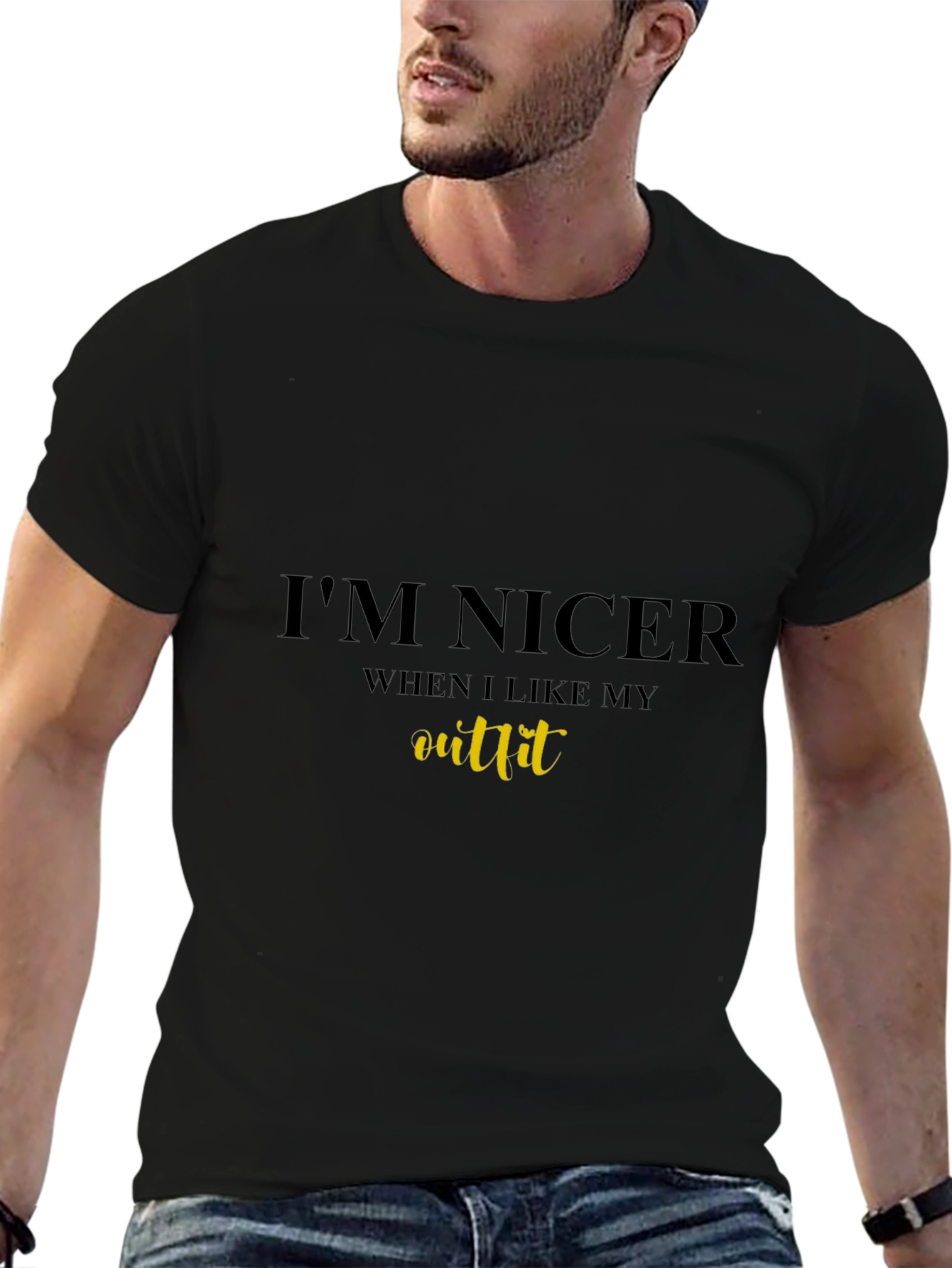 Im Nicer When I Like My Outfit Black Tee