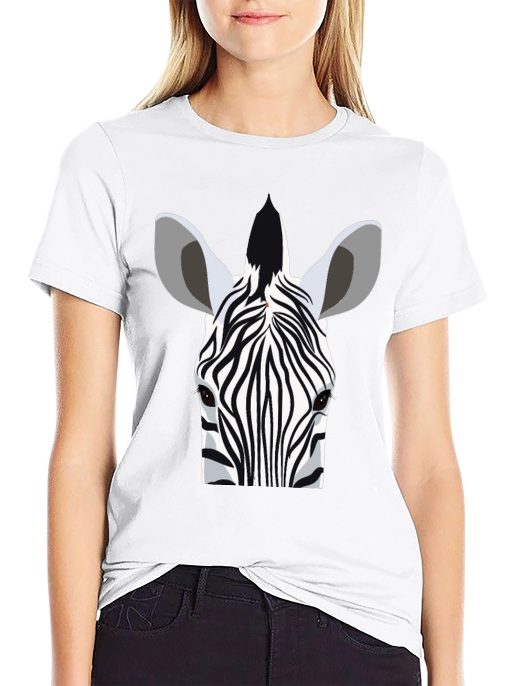 Zebra Head Graphic Tee - Stylish Black T-Shirt