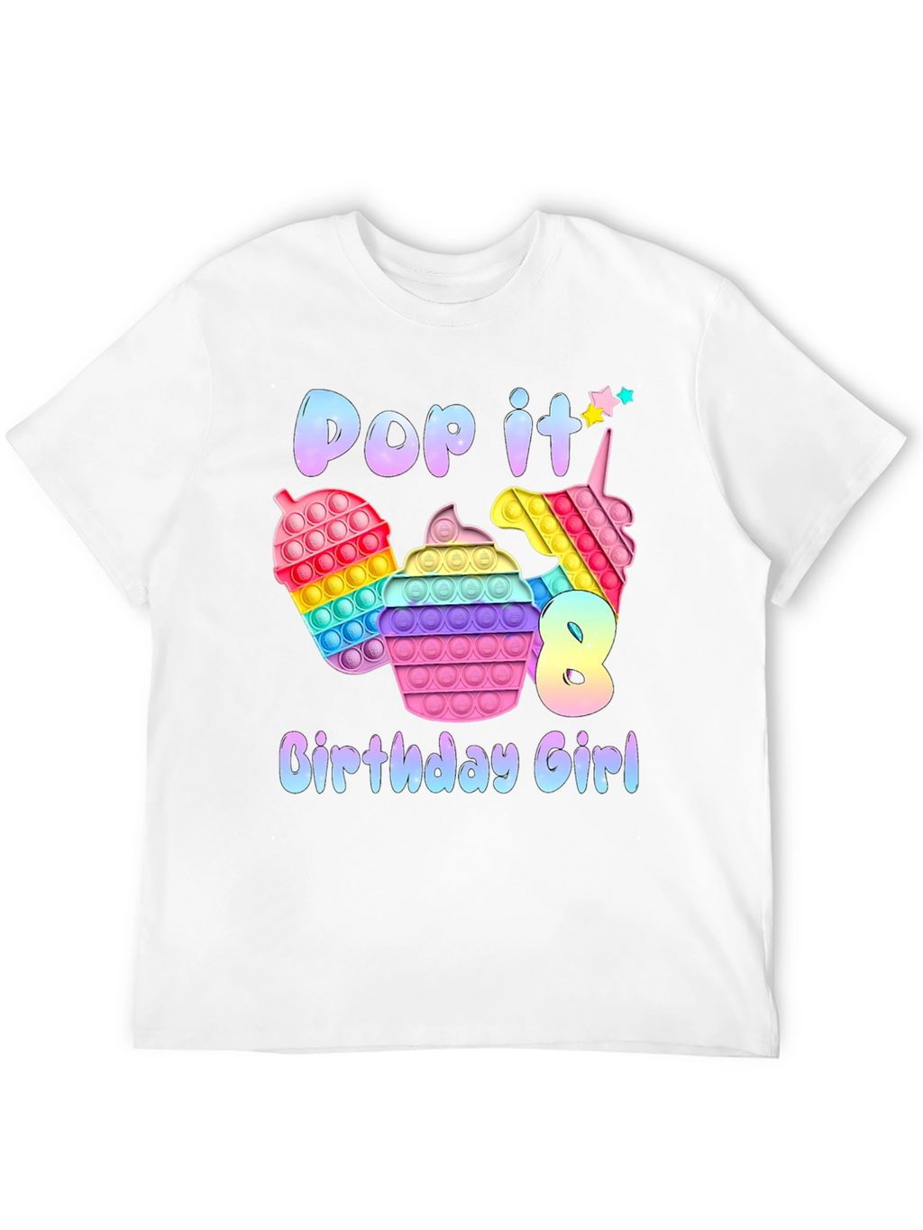 Pop It Birthday Girl T-Shirt - 8th Birthday