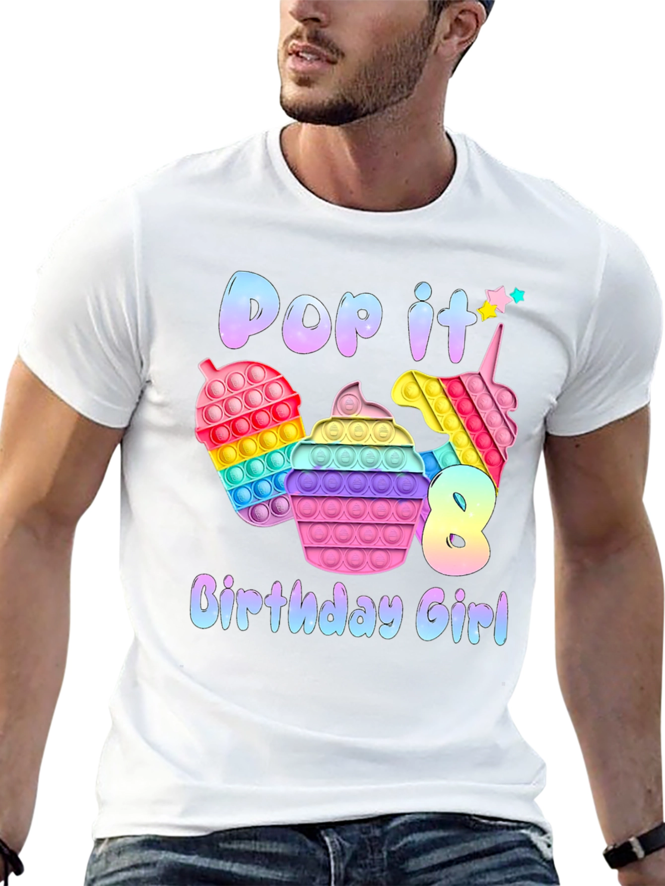 Pop It Birthday Girl T-Shirt - 8th Birthday
