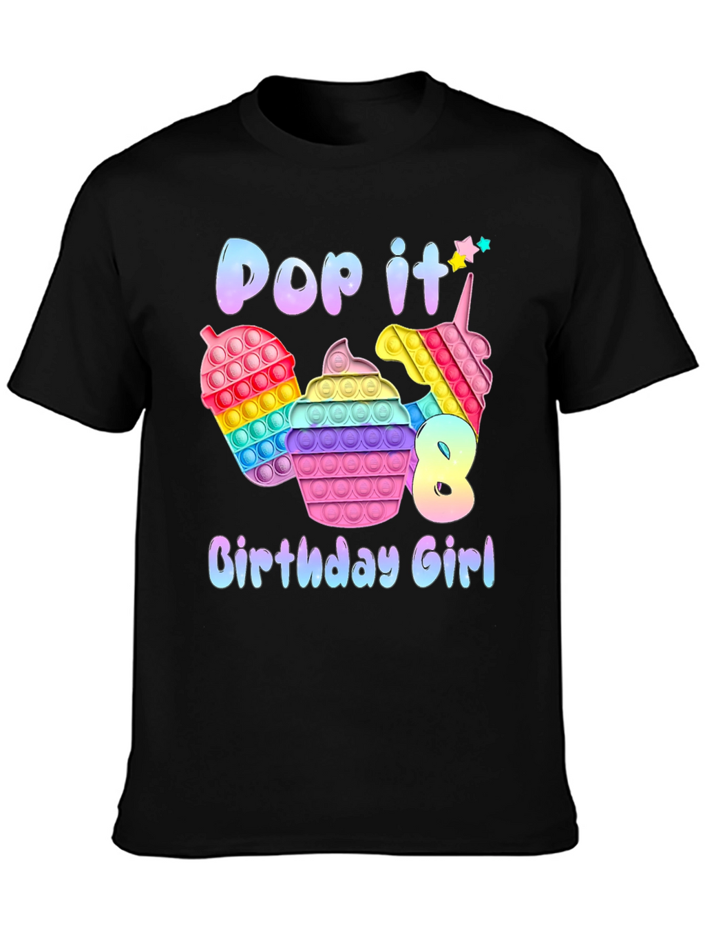 Pop It Birthday Girl T-Shirt - 8th Birthday