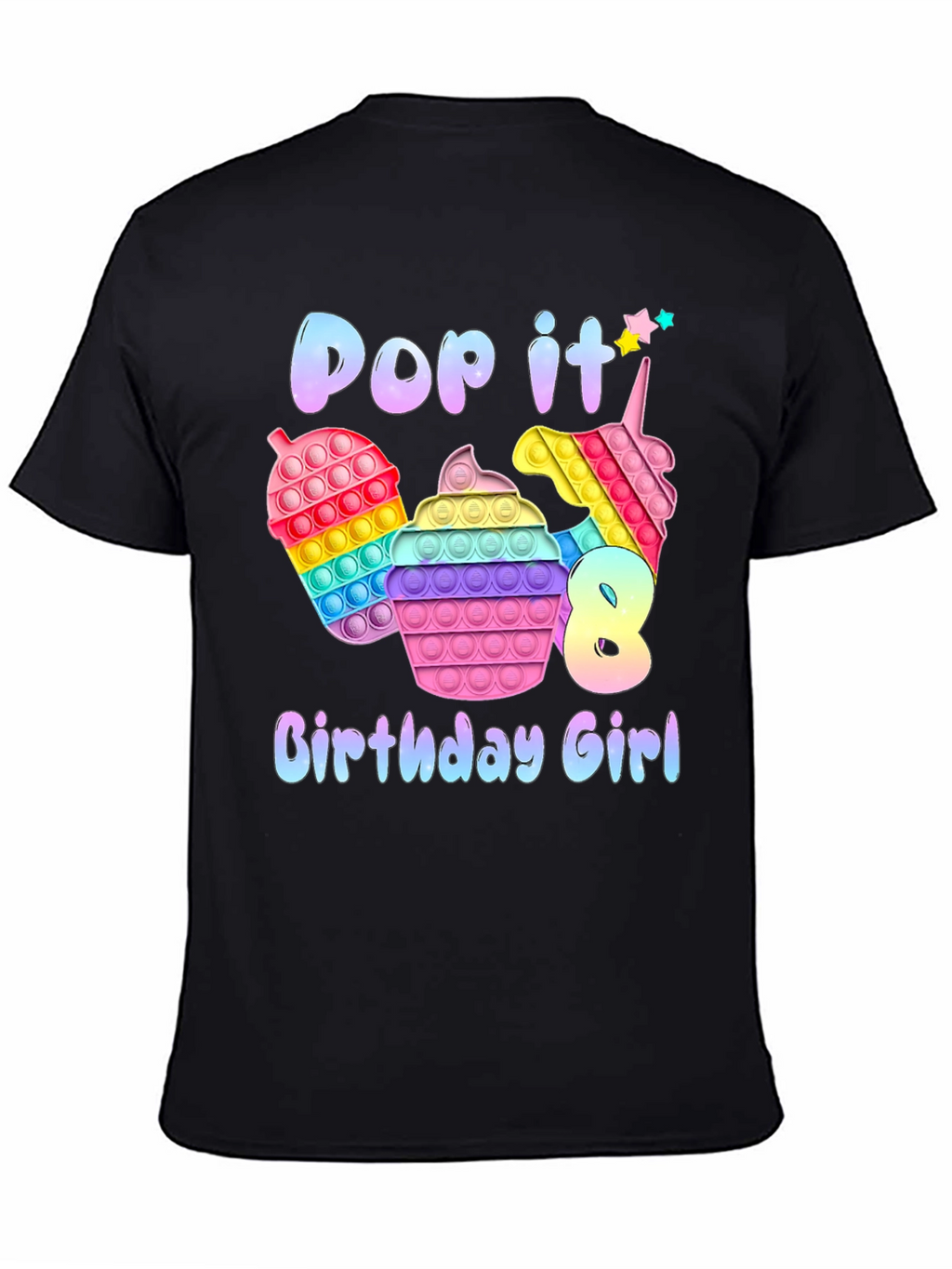 Pop It Birthday Girl T-Shirt - 8th Birthday