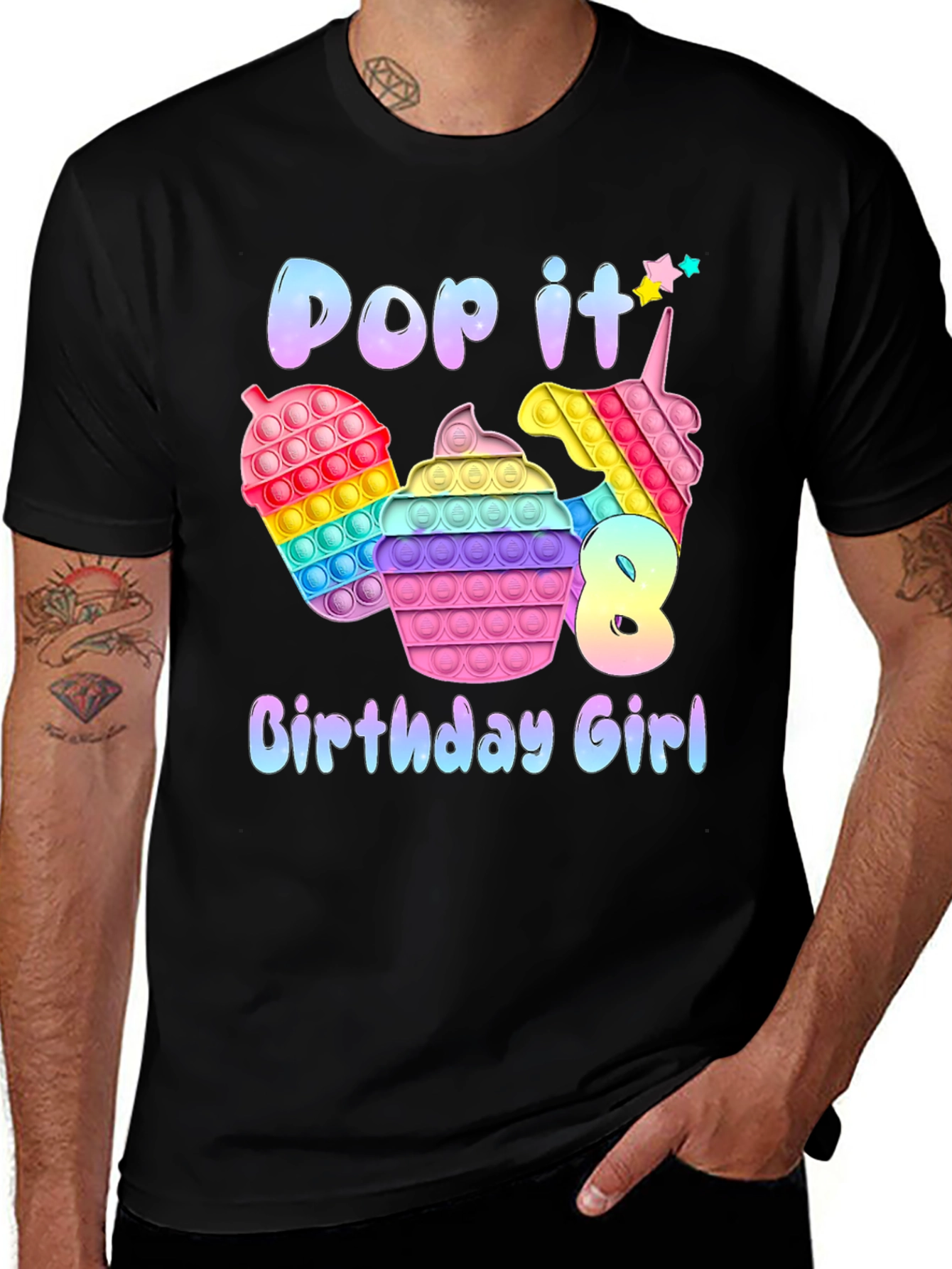 Pop It Birthday Girl T-Shirt - 8th Birthday