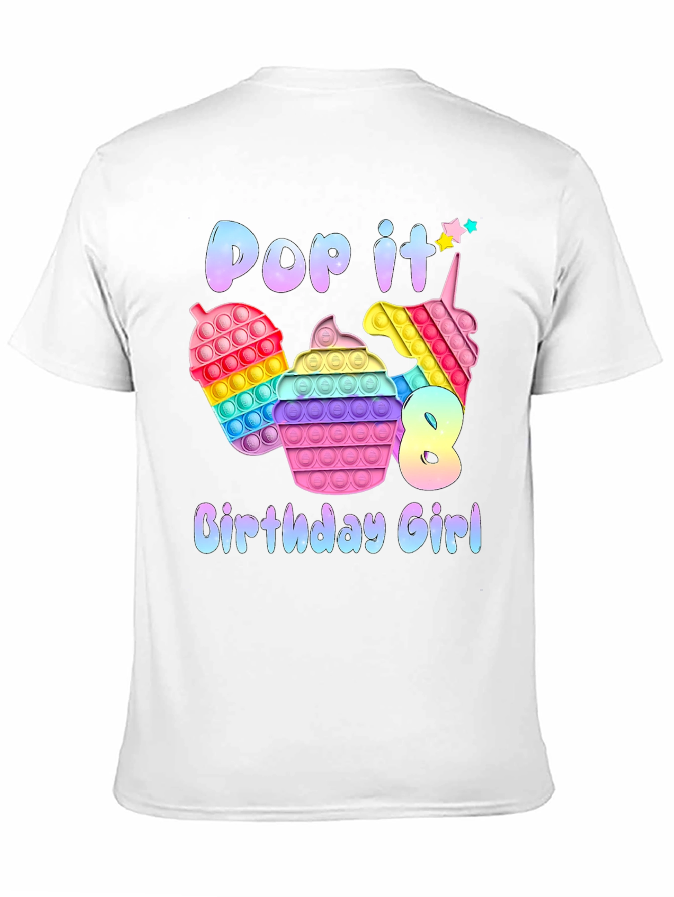 Pop It Birthday Girl T-Shirt - 8th Birthday