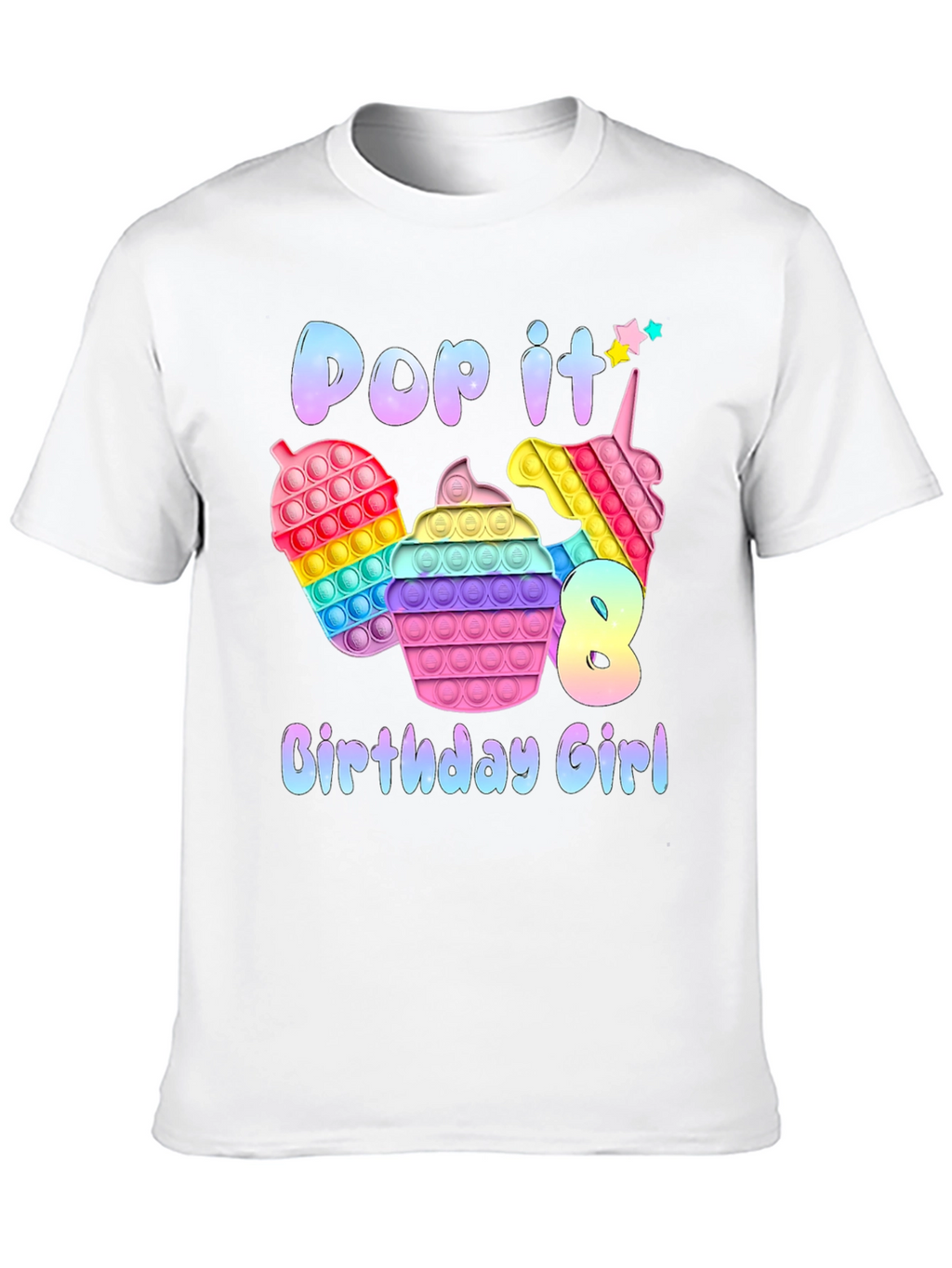 Pop It Birthday Girl T-Shirt - 8th Birthday