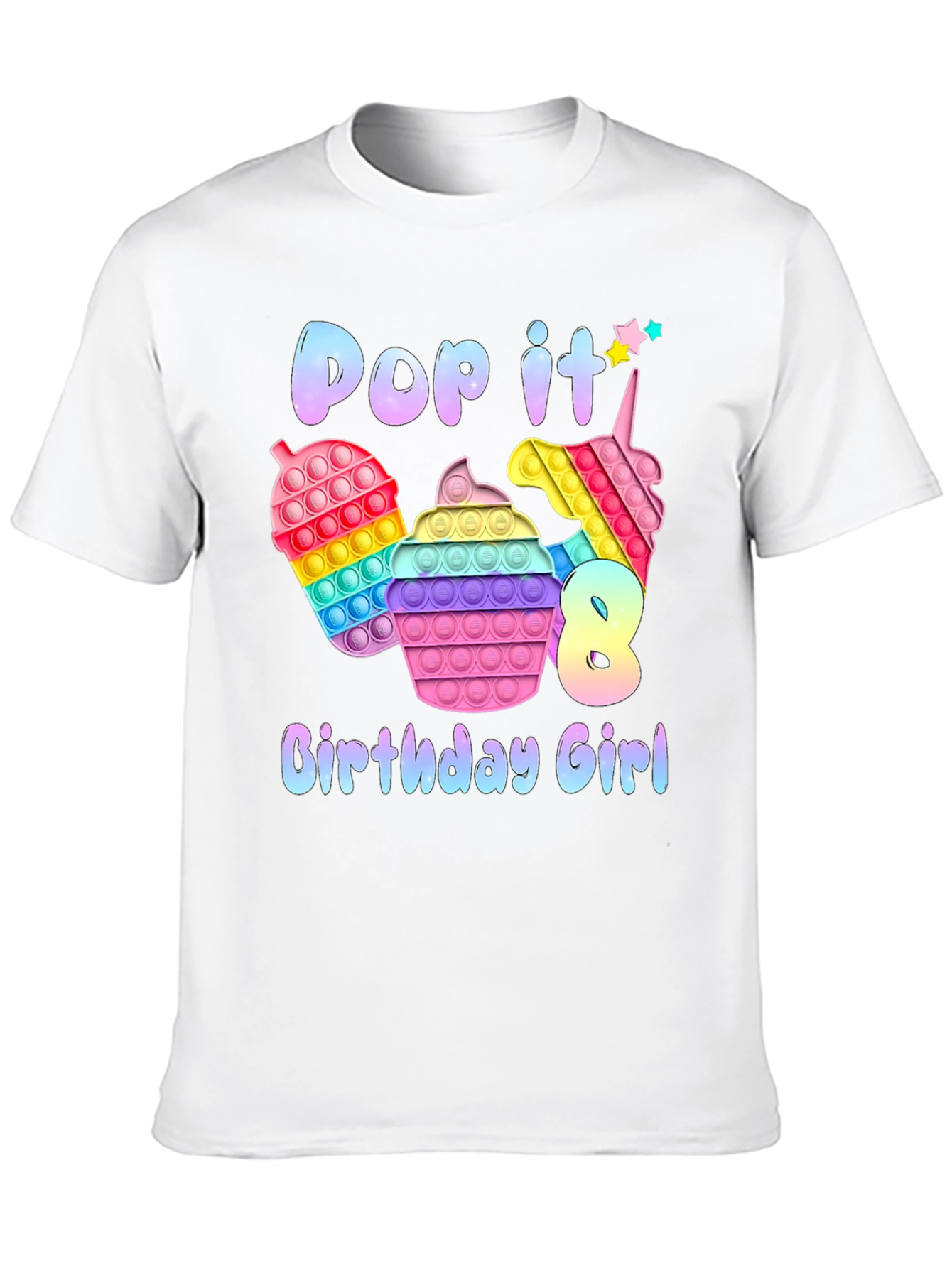 Pop It Birthday Girl T-Shirt - 8th Birthday