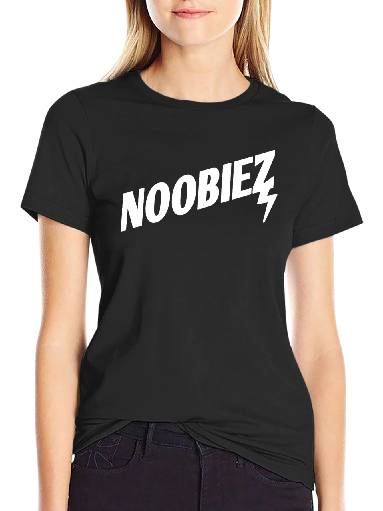 Noobiez Graphic Tee - Black Cotton Casual T-Shirt