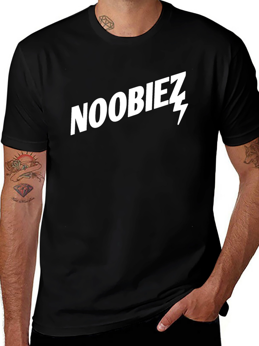 Noobiez Graphic Tee - Black Cotton Casual T-Shirt
