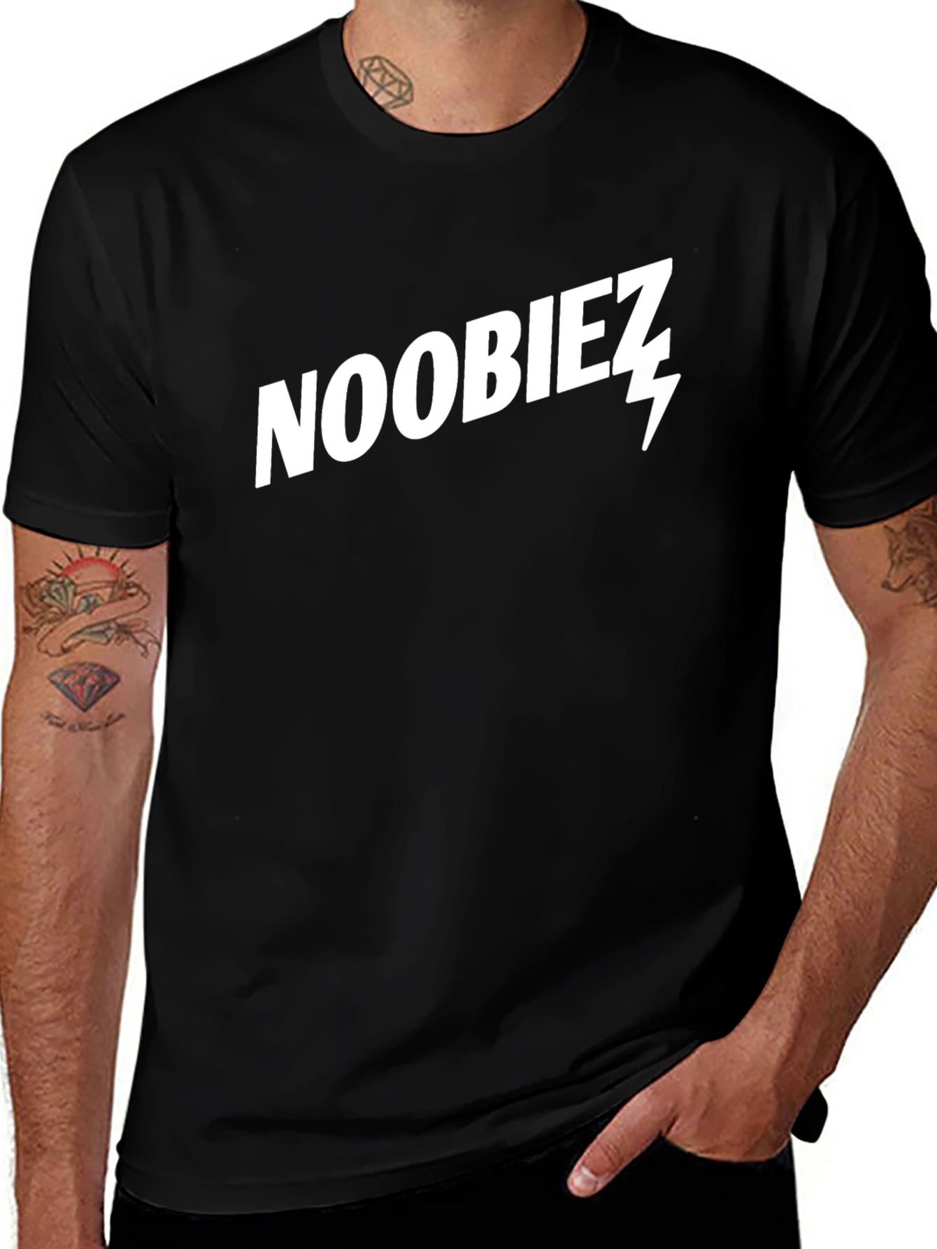 Noobiez Graphic Tee - Black Cotton Casual T-Shirt