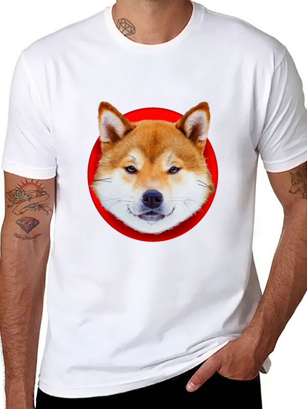 Shiba Inu Dog Graphic Tee - Classic Black